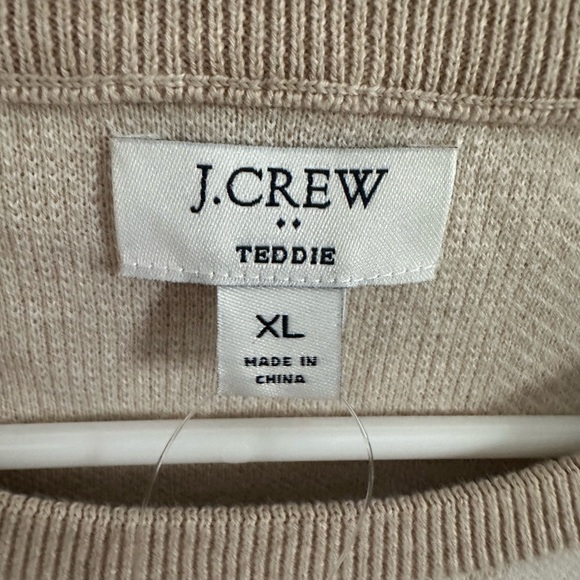 WOMEN’S J.CREW SIZE XL BEIGE & WHITE TEDDY SWEATER - Picture 3 of 5